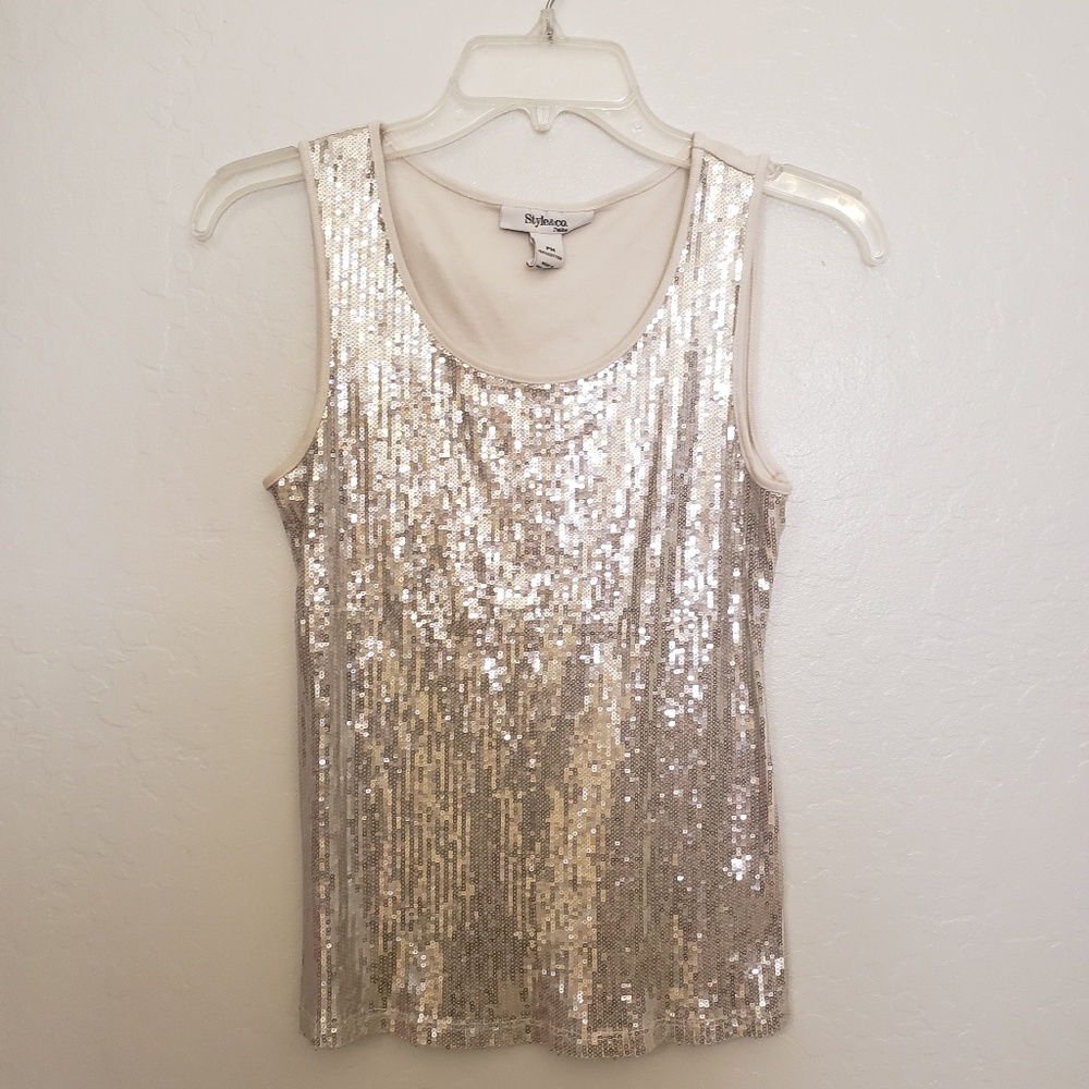 Silver Glitter Tank Top